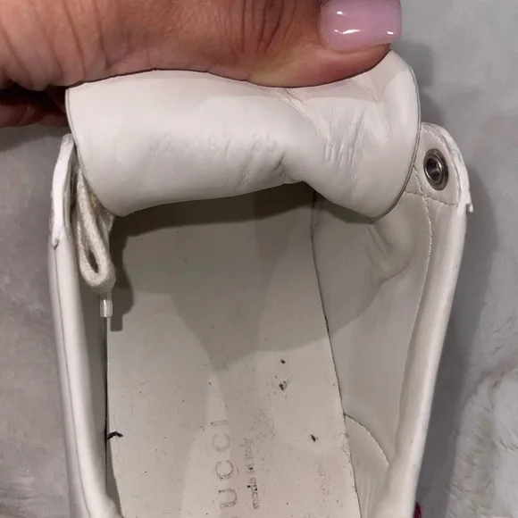 Gucci White Leather And Canvas Ace Sneakers